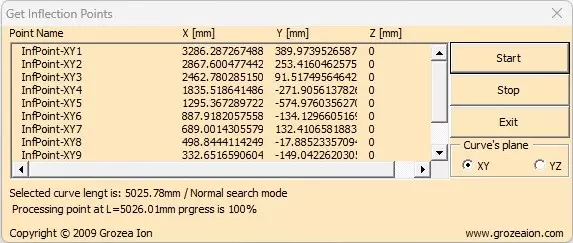 Catia V5 Get Inflection Points Macro